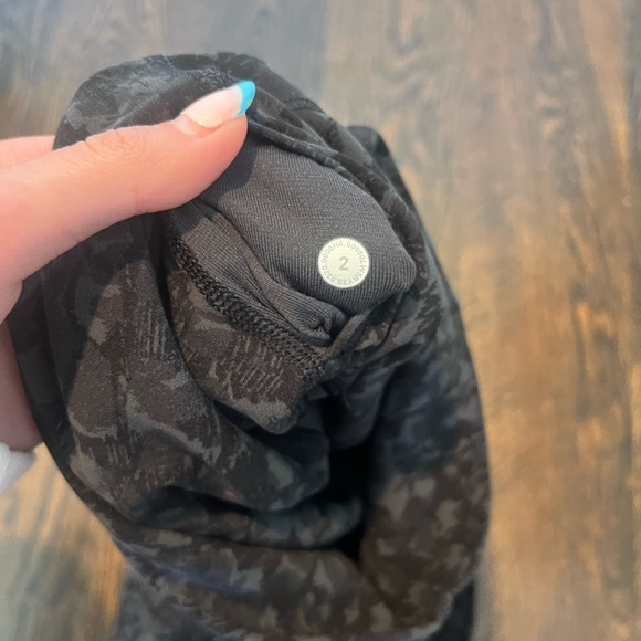 Black Patterned Lululemon Leggings - Picture 2 of 4